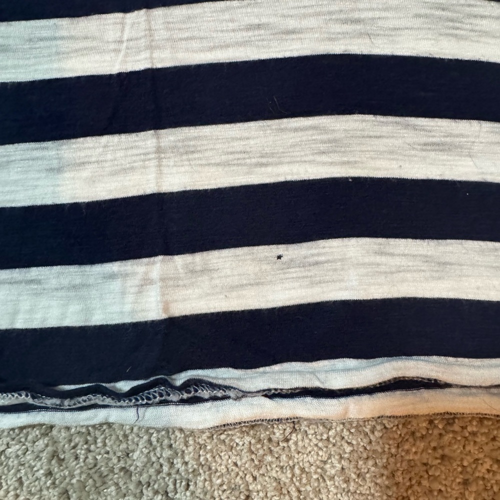 Aerie Navy & White Striped V-Neck Pocket Tee Size Medium - Picture 5 of 5